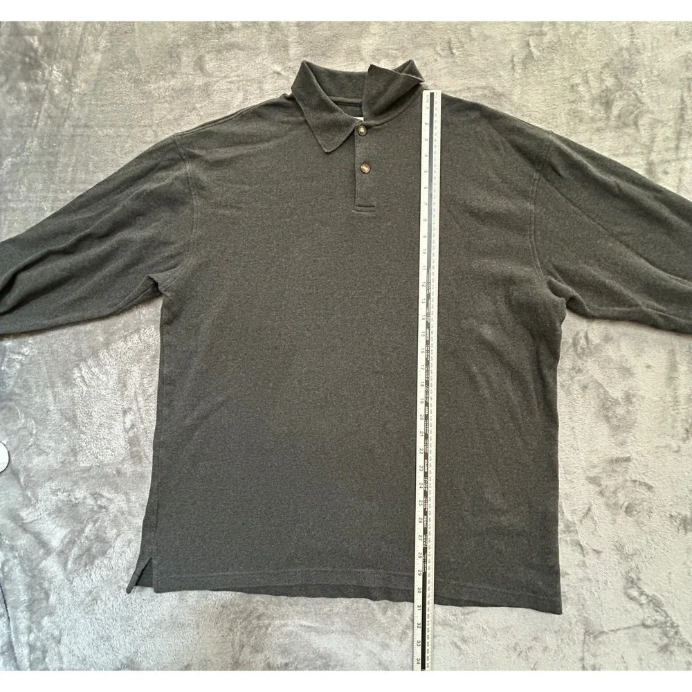 Orvis Men's Charcoal Gray Long Sleeve Cotton Pullover Sweater‎ Large